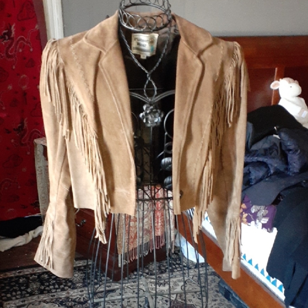 PIONEER Tan Fringe Suede Blazer